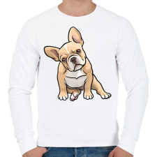 PRINTFASHION Francia bulldog - Férfi pulóver - Fehér férfi pulóver, kardigán