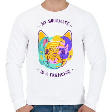 PRINTFASHION Francia Bulldog - Férfi pulóver - Fehér férfi pulóver, kardigán