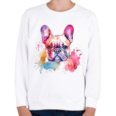 PRINTFASHION Francia bulldog - Gyerek pulóver - Fehér