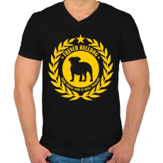 PRINTFASHION Francia bulldog kiskutya - Férfi V-nyakú póló - Fekete