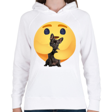 PRINTFASHION Francia bulldog - Női kapucnis pulóver - Fehér