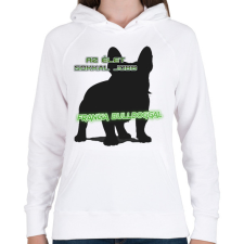 PRINTFASHION Francia bulldog - Női kapucnis pulóver - Fehér női pulóver, kardigán