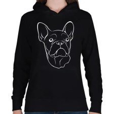 PRINTFASHION Francia bulldog - Női kapucnis pulóver - Fekete női pulóver, kardigán