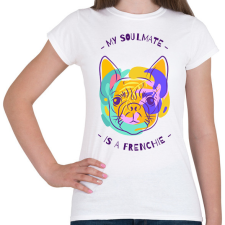 PRINTFASHION Francia Bulldog - Női póló - Fehér női póló