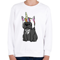 PRINTFASHION Francia bulldog unikornis - Gyerek pulóver - Fehér