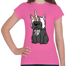 PRINTFASHION Francia bulldog unikornis - Női póló - Rózsaszín női póló