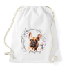 PRINTFASHION francia bulldog virágokkal - Sportzsák, Tornazsák - Fehér