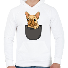 PRINTFASHION Francia bulldog zsebminta - Férfi kapucnis pulóver - Fehér