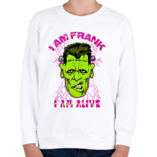 PRINTFASHION Frank - Gyerek pulóver - Fehér gyerek pulóver, kardigán