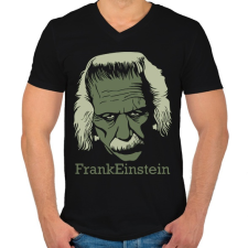 PRINTFASHION FrankEinstein - Férfi V-nyakú póló - Fekete férfi póló