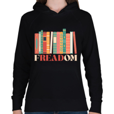 PRINTFASHION Freadom - Női kapucnis pulóver - Fekete női pulóver, kardigán