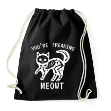 PRINTFASHION Freaking meowt - Sportzsák, Tornazsák - Fekete tornazsák
