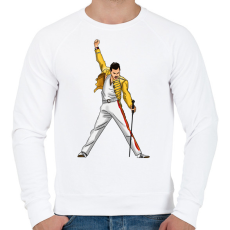 PRINTFASHION Freddie Mercury  - Férfi pulóver - Fehér