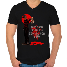 PRINTFASHION FREDDY COMING FOR YOU - Férfi V-nyakú póló - Fekete