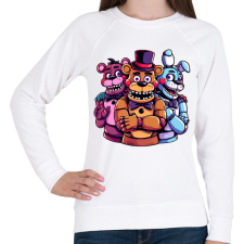PRINTFASHION Freddy Fazbear and friends - Női pulóver - Fehér női pulóver, kardigán