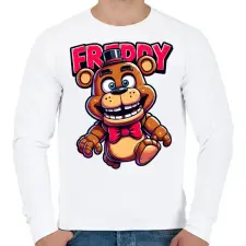 PRINTFASHION Freddy Fazbear - Férfi pulóver - Fehér férfi pulóver, kardigán