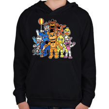 PRINTFASHION Freddy - Fazbear & Friends FNAF - Gyerek kapucnis pulóver - Fekete gyerek pulóver, kardigán
