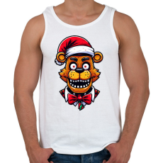 PRINTFASHION Freddy Fazbear Karácsonyi minta - Férfi atléta - Fehér