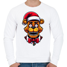 PRINTFASHION Freddy Fazbear Karácsonyi minta - Férfi pulóver - Fehér