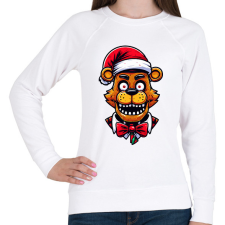 PRINTFASHION Freddy Fazbear Karácsonyi minta - Női pulóver - Fehér női pulóver, kardigán