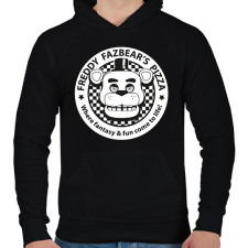 PRINTFASHION Freddy Fazbear's Pizza - Férfi kapucnis pulóver - Fekete férfi pulóver, kardigán