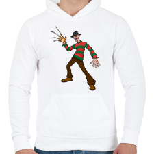 PRINTFASHION Freddy_Krueger_ - Férfi kapucnis pulóver - Fehér férfi pulóver, kardigán
