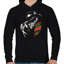 PRINTFASHION Freddy Krueger - Férfi kapucnis pulóver - Fekete férfi pulóver, kardigán