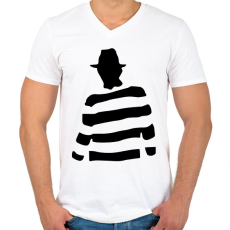 PRINTFASHION Freddy_Krueger_ - Férfi V-nyakú póló - Fehér
