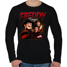 PRINTFASHION Freddy Kruger - Férfi hosszú ujjú póló - Fekete férfi póló