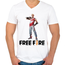 PRINTFASHION Free fire ignis - Férfi V-nyakú póló - Fehér férfi póló