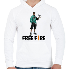 PRINTFASHION Free fire ryden - Férfi kapucnis pulóver - Fehér