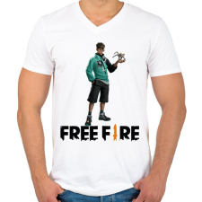 PRINTFASHION Free fire ryden - Férfi V-nyakú póló - Fehér férfi póló