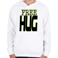 PRINTFASHION Free hug - Gyerek kapucnis pulóver - Fehér