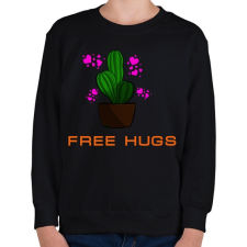 PRINTFASHION FREE HUGS - Gyerek pulóver - Fekete gyerek pulóver, kardigán