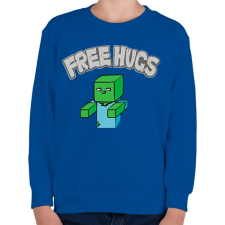 PRINTFASHION Free Hugs - Gyerek pulóver - Királykék gyerek pulóver, kardigán
