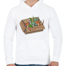 PRINTFASHION Free velociraptors - Férfi kapucnis pulóver - Fehér