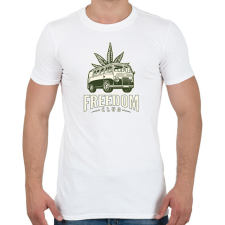 PRINTFASHION freedom club - weed and travel - Férfi póló - Fehér férfi póló