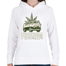 PRINTFASHION freedom club - weed and travel - Női kapucnis pulóver - Fehér