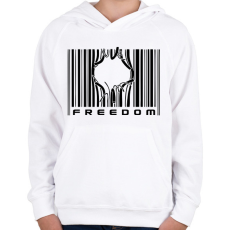 PRINTFASHION Freedom - Gyerek kapucnis pulóver - Fehér