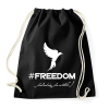 PRINTFASHION #freedoom fehér - Sportzsák, Tornazsák - Fekete