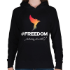 PRINTFASHION #freedoom - Női kapucnis pulóver - Fekete