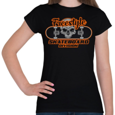 PRINTFASHION Freestyle gördeszkás - Női póló - Fekete