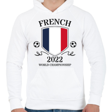 PRINTFASHION French 2022 - Férfi kapucnis pulóver - Fehér férfi pulóver, kardigán