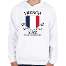 PRINTFASHION French 2022 - Gyerek kapucnis pulóver - Fehér gyerek pulóver, kardigán