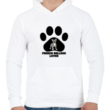 PRINTFASHION French Bulldog Lover - Férfi kapucnis pulóver - Fehér férfi pulóver, kardigán
