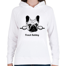 PRINTFASHION French Bulldog - Női kapucnis pulóver - Fehér