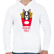 PRINTFASHION Frenchie Fries  - Férfi kapucnis pulóver - Fehér