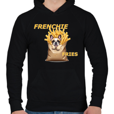 PRINTFASHION FRENCHIE FRIES - Férfi kapucnis pulóver - Fekete