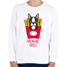 PRINTFASHION Frenchie Fries  - Gyerek pulóver - Fehér gyerek pulóver, kardigán