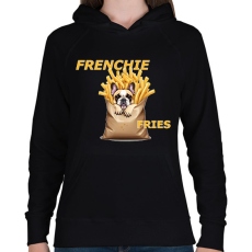PRINTFASHION FRENCHIE FRIES - Női kapucnis pulóver - Fekete